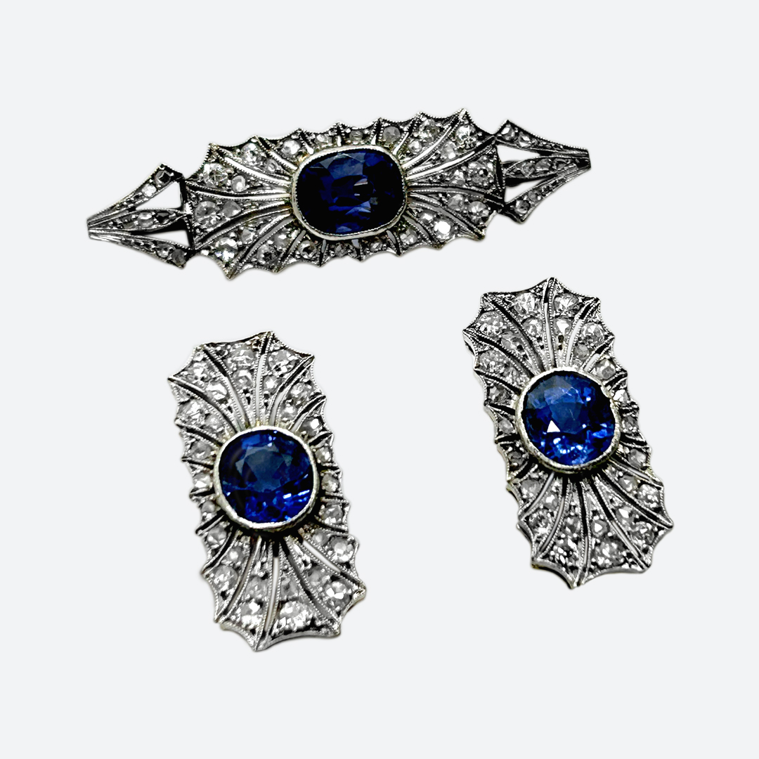 Antique sapphire parure