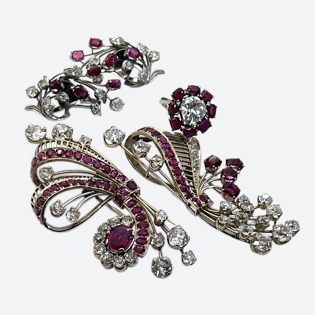 Antique ruby parure