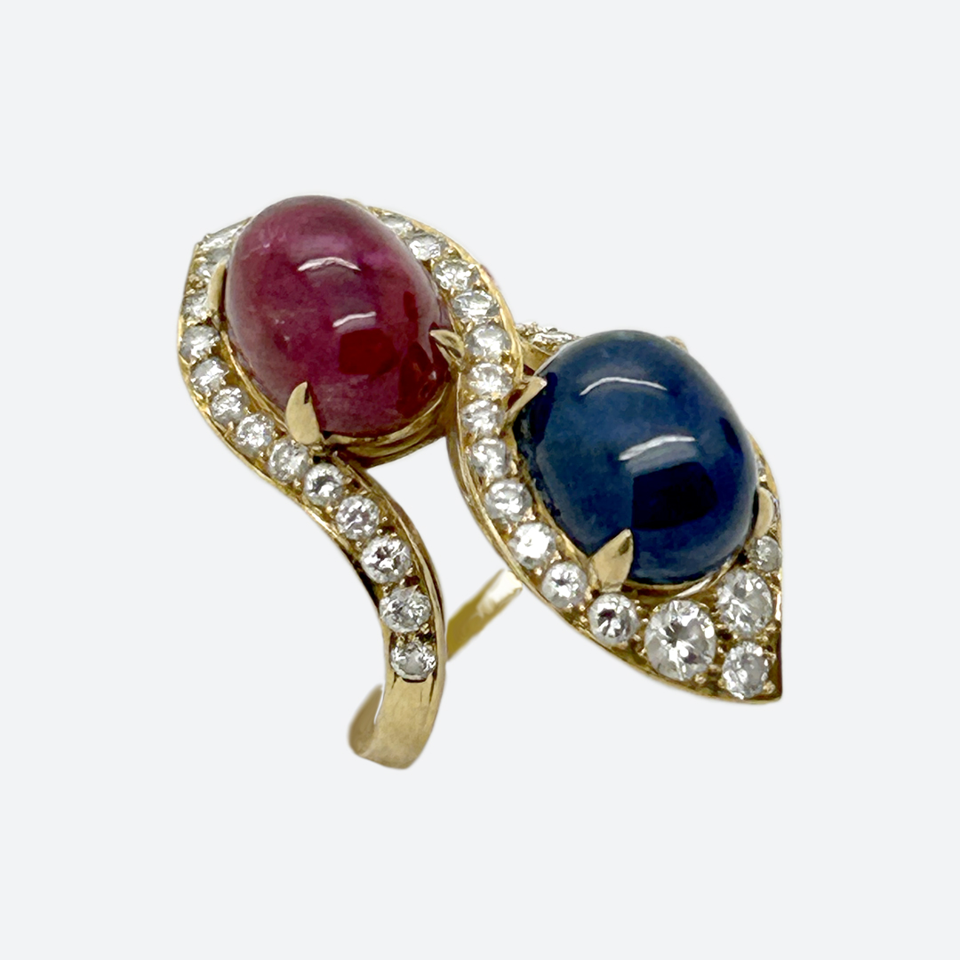1970 contrarié ring signed Bulgari