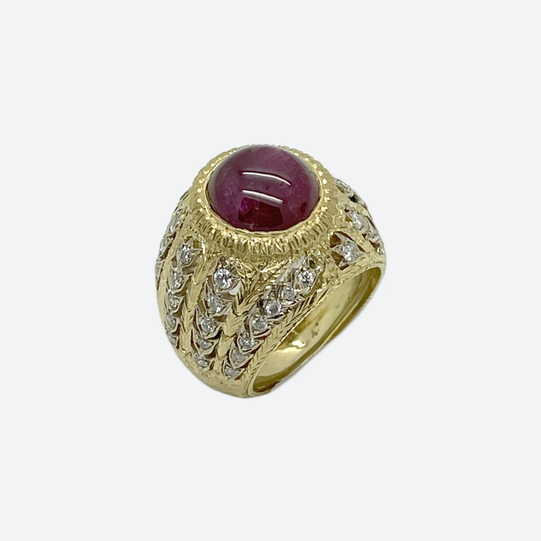 Cabochon ruby ring