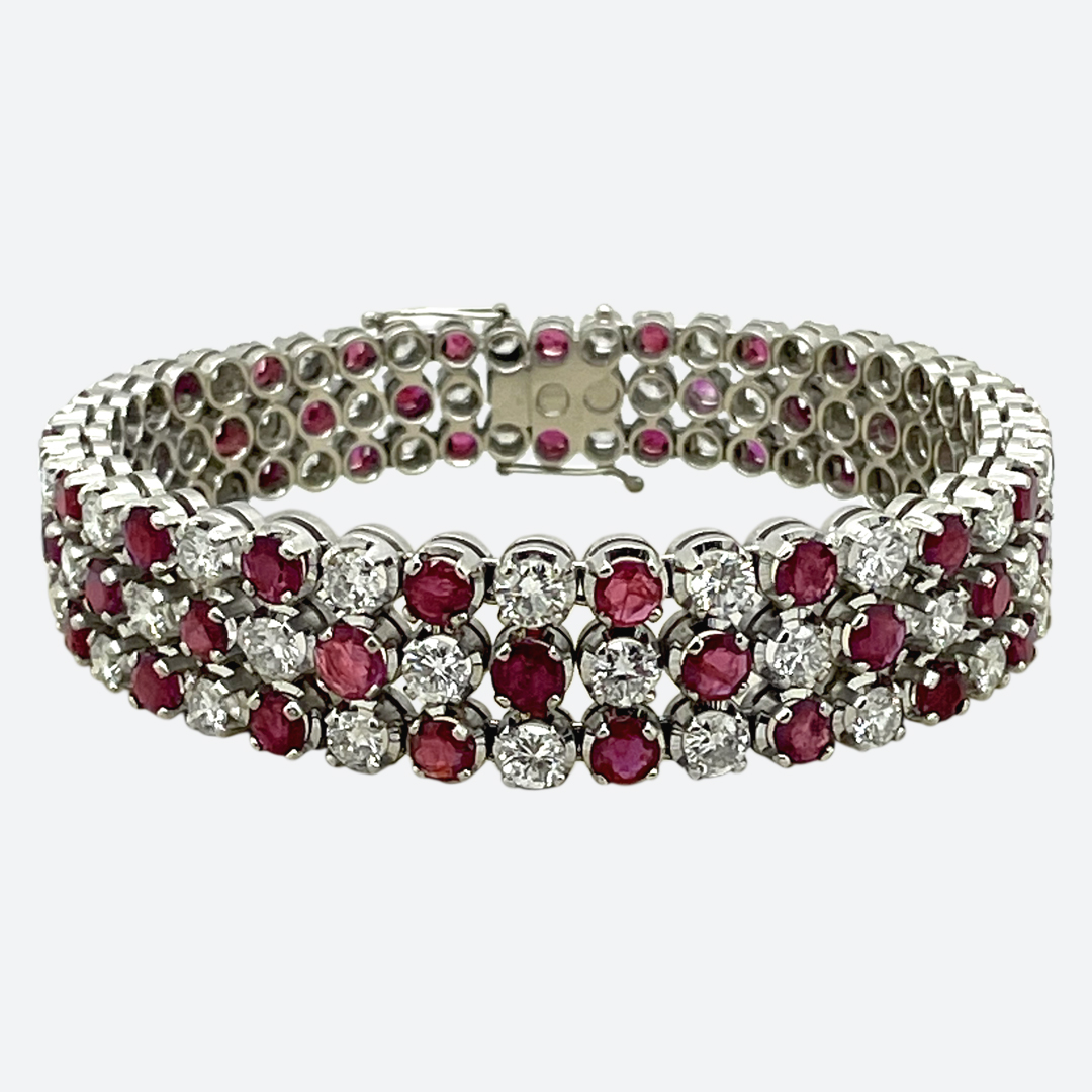 Diamond and ruby bracelet